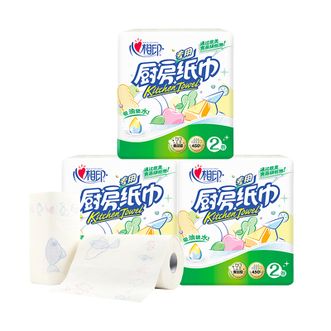 心相印  厨房用纸75节2卷*3提纸巾吸油纸吸水纸卷纸擦手擦油去污清洁厨房用纸卷纸料理用纸6卷
