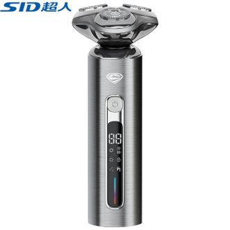 超人/SID  剃须刀智能数显合金一体机身刮胡刀三档调节5D浮动弧面刀网HS390