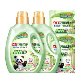 立白  花植柔护-洗衣液【6斤装】去异味更留香 1kg*2瓶+500g*2袋