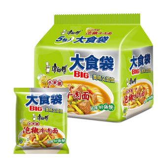 康师傅  日期新鲜大食袋小米椒泡椒牛肉面120g*30 袋 爱吃辣人群常备