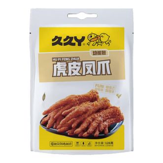 久久丫  虎皮凤爪 肉干肉脯鸡爪网红零食办公室小吃零食休闲食品 虎皮凤爪 126g*2袋