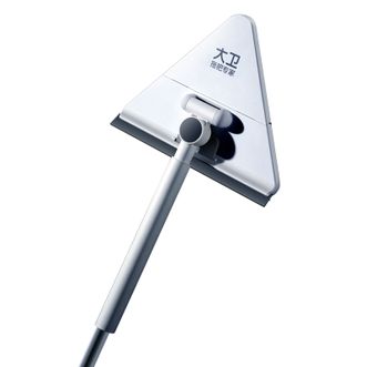 大卫  三角拖把清洁器 天花板多功能擦 打扫卫生墙壁墙擦洗车墙面一拖净三角除尘擦约24cm杆长123cm （P2一杆两头）