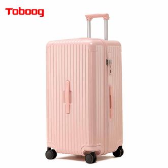 途帮Toboog  多功能行李箱大容量防刮耐磨旅行箱运动箱万向轮拉杆箱9019拉链款 30寸樱花粉