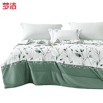 梦洁家纺  水洗抗菌夏被：青枝蔓 200*230cm  A版水洗印花B版水洗色布 纱织克重：90克 填充成分：抗菌纤维 填充500克