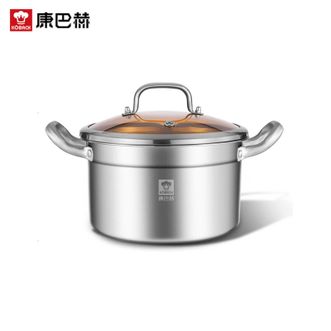 康巴赫（KBH）  304不锈钢炖锅煮面锅煲汤炖肉煮奶锅厨房电磁炉燃气灶通用 汤锅 24cm