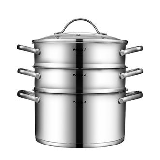 马克西姆  MAXIM’S雷诺瓦304不锈钢双层蒸锅汤锅巴洛克盖子LFS12