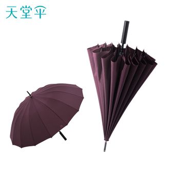天堂伞  双人雨伞直柄 大号半自动雨伞16骨加固抗风拒水 探戈红
