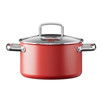 迈巴勒/MAIBALE  臻彩炖煮珐琅锅家用汤锅加高加深煎煮煲双耳电磁炉煤气灶专用22cm