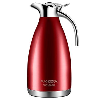 美厨（MAXCOOK）  304不锈钢真空保温壶真空热水壶保温瓶暖壶开水瓶2L大容量MC-H056酒红色