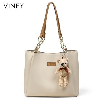 viney  上班通勤单肩包牛皮托特包女大容量女士休闲手提包4649