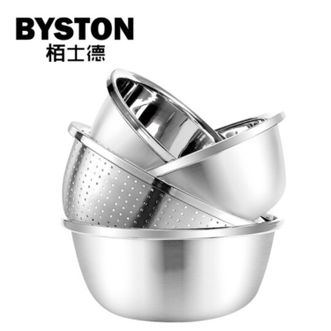 栢士德 欧式盆套装 BST-011B 18CM+20CM+24CM+24CM沥水盆 厨房用具不锈钢套装