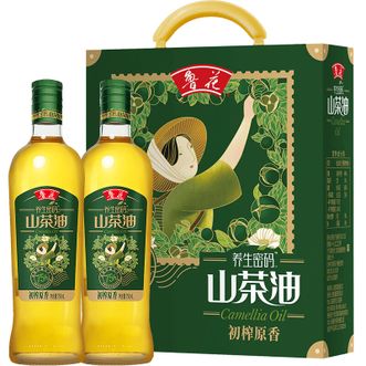 鲁花  初榨原香山茶油750ml*2瓶礼盒装