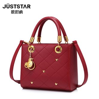 欧时纳（JUSTSTAR）女包红色手提包戴妃包单肩斜挎包172633大版