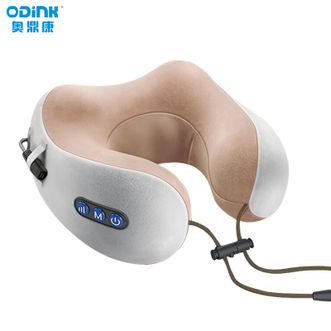 奥鼎康/ODINK  U型颈椎按摩枕颈部按摩器按摩仪 智能家用理疗肌肉放松健康护理肩颈护颈枕A-KU209灰棕色