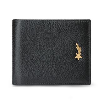 稻草人Mexican 钱包女2023新款真皮韩版可爱短款钱夹便携卡包一体零钱小包 黑色-横款A