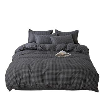 宜恋  学生宿舍三件套 植物羊绒 160*230cm 黑小格/AJF