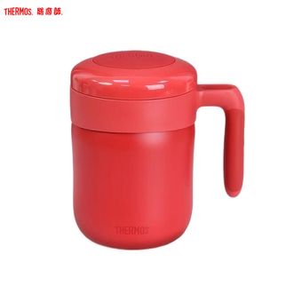 膳魔师（THERMOS）  桌面把手杯520ml 简约不锈钢马克杯便携泡茶杯子把手杯学生上班族随行杯随手杯 红色