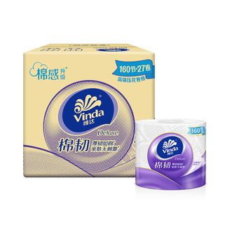 维达（Vinda）卷纸棉韧160节27卷4层加厚纸巾160克新旧交替