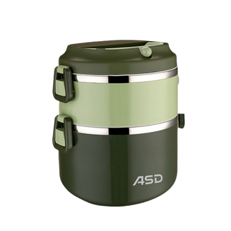 爱仕达/ASD  不锈钢多层保温饭盒上班族学生桶超长便当餐盒便携饭桶分格RWS16H4WG-G