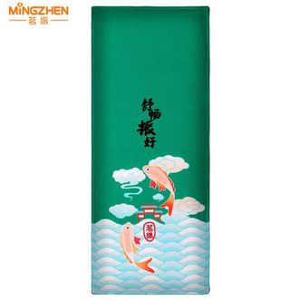 茗振  国潮风海盐热敷袋 海盐热敷包电热盐包粗盐热敷包电加热热敷包(鲤跃龙门）油绿色