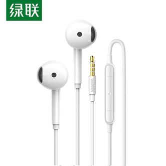绿联/Ugreen  有线耳机3.5mm半入耳式耳机有线音乐耳机通用手机 HiFi音质 3.5mm有线耳机 白色