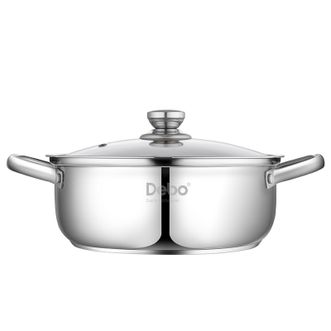 Debo  火锅不锈钢汤锅涮锅燃气电磁炉通用 怀亚特汤锅 30cm     DEP-DS289
