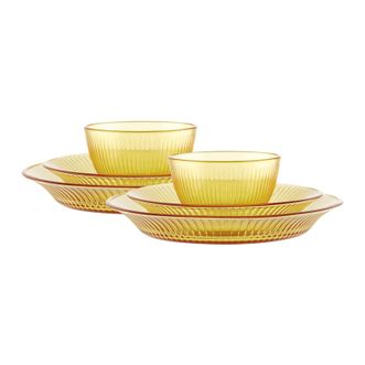 CORELLE BRANDS  餐具套装琥珀色精致餐具套组 晶尊系列餐具6件套DSNAMD6D/KZYL