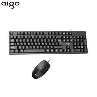 爱国者（aigo）  有线键鼠套装WQ2808 商务办公轻音有线键盘鼠标套装