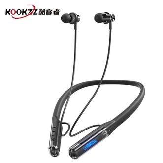 KOOKZZ  蓝牙耳机挂脖式无线运动入耳磁吸1000毫安超长待机跑步降噪防汗水 R08黑色