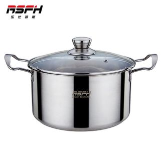 乐仕菲斯（RSFH）  汤锅22cm 雅乐汤锅 无涂层不锈钢汤锅煮锅双耳家用炖汤锅 明火电磁炉通用 RS2207