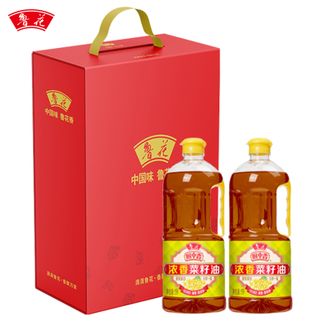 鲁花  浓韵臻品礼盒E 厨中香浓香菜籽油1L菜籽油组合 礼盒装