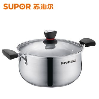 苏泊尔（SUPOR）  小红圈304不锈钢复底汤锅22cm 奶锅煮面锅明火电磁炉通用 ST22H1