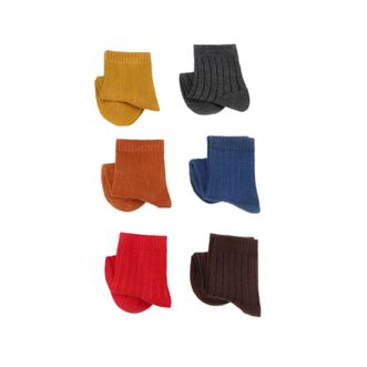 浪莎   女士秋冬款中筒袜  6双混色  高腰长袜吸汗短袜冬天棉袜长筒女袜