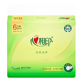 心相印  丝享系列130抽三层塑装纸面巾6包1提卫生纸抽纸