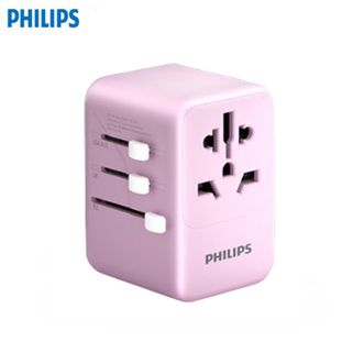 飞利浦（PHILIPS）  转换插头SPB1008【粉色】 旅行魔方插座全球通用英标欧标港版万能电源转换器 【65W氮化镓手机+笔记本快充】