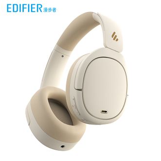 漫步者(EDIFIER) 头戴式主动降噪蓝牙耳机W860NB Pro 双金标认证长续航无线音乐耳麦 云岩白
