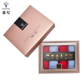 金号  爱逸心选纯棉毛巾 四条礼盒装 30*60cm 47g 吸水性好不易掉毛 四条礼盒装