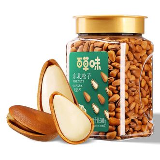 百草味 东北松子500g*1罐 手剥开口松子 每日坚果 干果休闲零食家庭罐装 