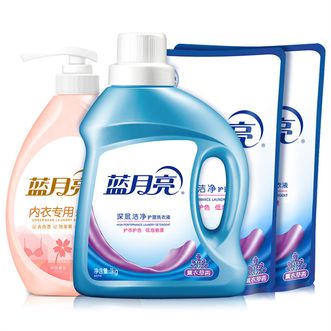 蓝月亮 洁净薰衣草洗衣液1kg瓶+500g袋*2+内衣洗衣液500g