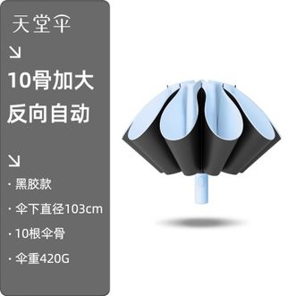 天堂伞  全自动阳伞三折 防晒防紫外线便携折叠反向晴女男 净空蓝