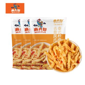 麻六记  泰式柠檬去骨凤爪320g*3袋 无骨凤爪
