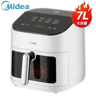 美的/Midea  空气炸锅  7升大容量 家用可视窗口 2000W立体双热源免翻面  清晰触控大屏  MF-KZC7002