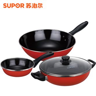 苏泊尔（SUPOR）  健康锅具组合炒锅汤锅小煎锅三件套套装