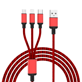 沃品/WOPOW  一拖三适用于苹果Type-c安卓手机充电线1.2米 LC927