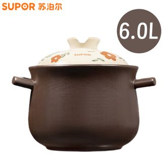 苏泊尔/Supor  煲锅 砂锅陶瓷煲6L大容量燃气灶明火用 TB60A3汤煲煲6-8人