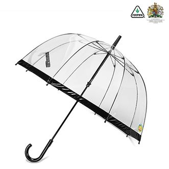 富尔顿   英国进口透明雨伞 长柄UV防晒伞 手动直柄鸟笼伞 晴雨两用长柄伞