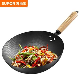 苏泊尔/Supor  炒锅臻火蜂窝铁锅无涂层家用爆炒锅具电磁炉燃气灶明火通用 32cm -QK