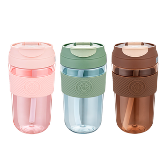 Debo  米卡莎塑料杯水杯大容量塑料杯子户外运动水壶吸管杯  550ml     DEP-916