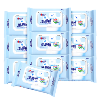 心相印  云熊系列40片*10包 可杀菌湿纸巾