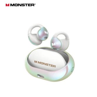 魔声  （MONSTER）Open Ear AC600 骨传导概念蓝牙耳机开放式无线夹耳式不入耳式耳夹式运动通话降噪手机通用 月光白